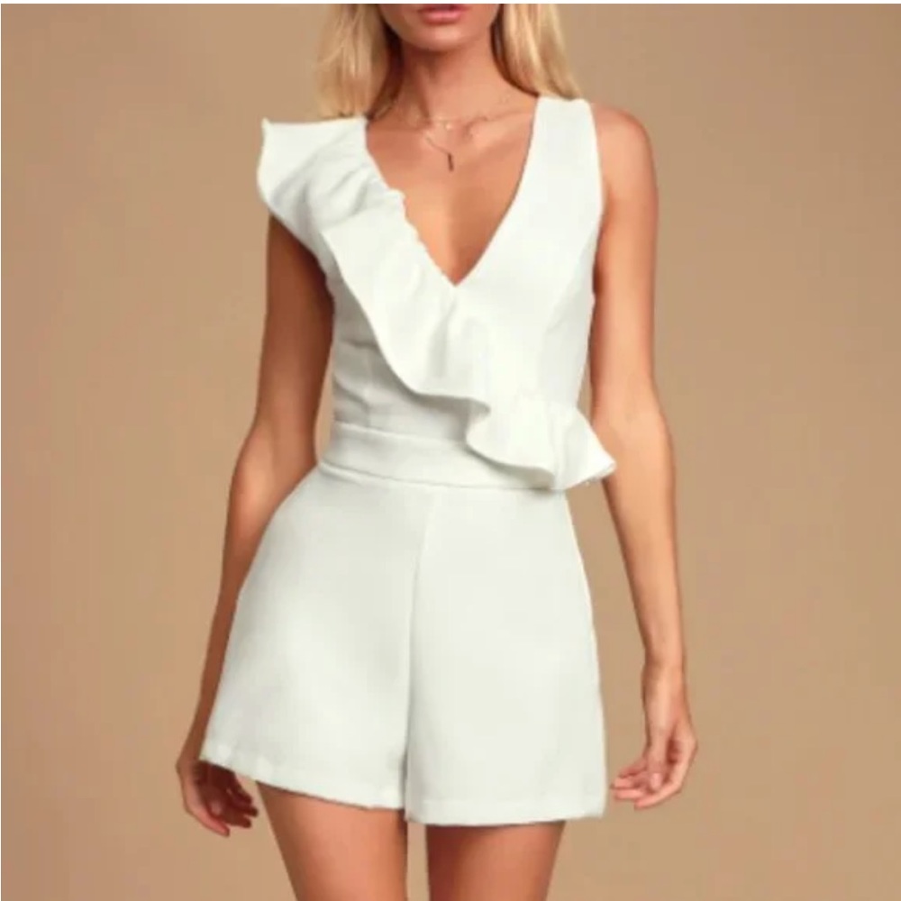 Do Be White Ruffle Romper